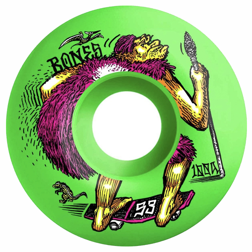Bones 100's Neon Green 53mm 100a Skateboard Wheels