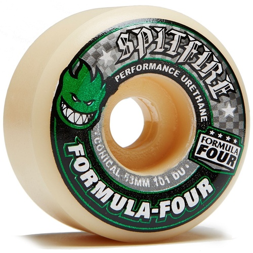 Spitfire Formula Four Conical Green Print 53mm 101a Skateboard Wheels