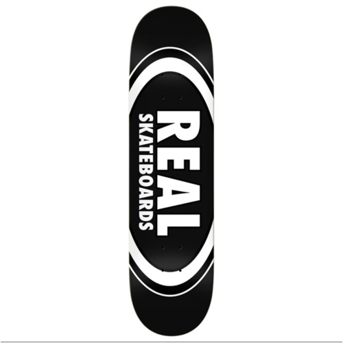 Real Classic Oval Black 8.25" Skateboard Deck