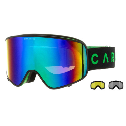 Carve The Summit Matt Green Snowboard Ski Goggles Green Grey Lens + Low Light
