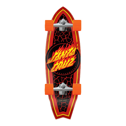 Santa Cruz Flame Dot Shark Surf Skate 9.85" x 31.5" Complete Cruiser Skateboard