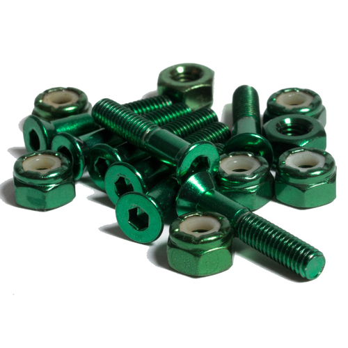 Praclip Hardware Green 1" Allen Key Skateboard Bolts