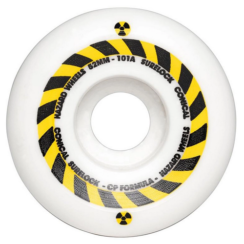 Hazard CP Conical Surelock Sign White 52mm 101a Skateboard Wheels