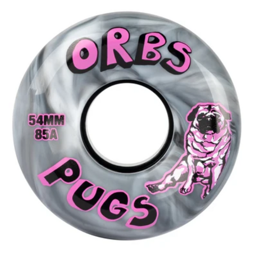 Orbs Pugs Black White Swirl 54mm 85a Skateboard Wheels