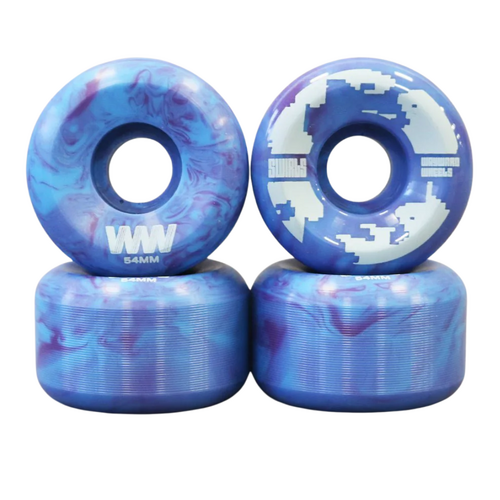Wayward Conical Swirl Turquoise Purple 54mm 83b Skateboard Wheels