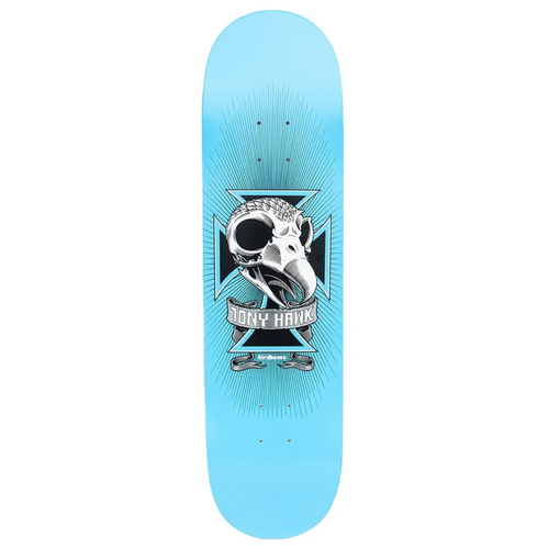 Birdhouse Skull Tony Hawk Light Blue 8.25" Skateboard Deck