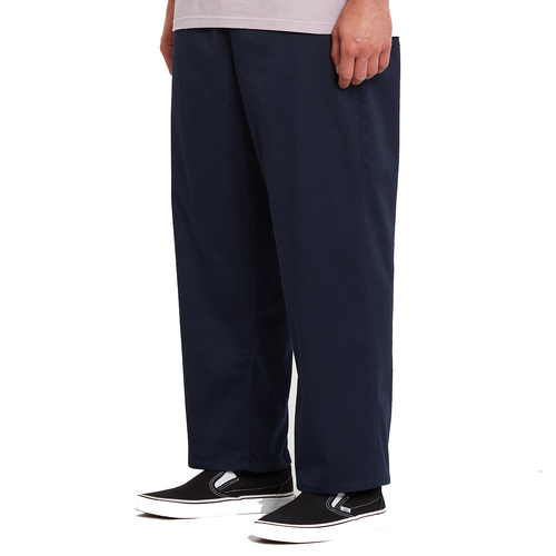 Volcom Outer Spaced Solid Elastic Waist Navy Mens Pants [Size: Small]
