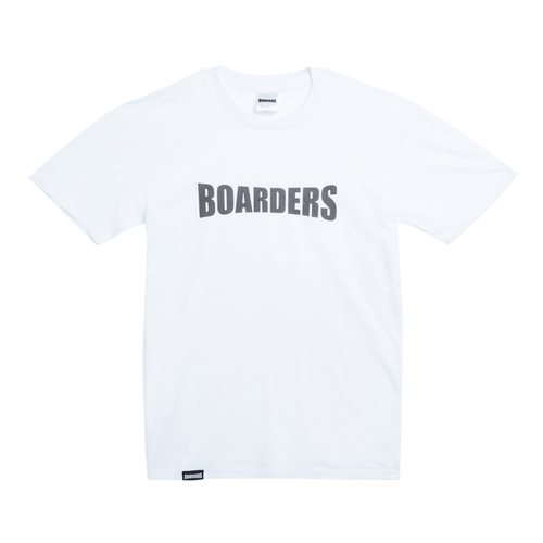 Boarders Chest Print White Mens Box Fit Tee [Size: Medium]
