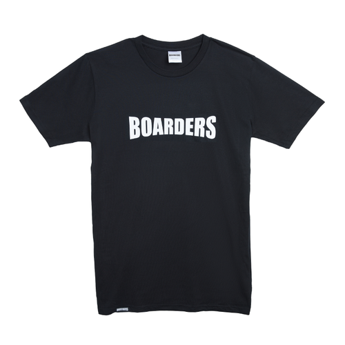 Boarders Chest Print Black Mens Regular Fit Tee [Size: Small]