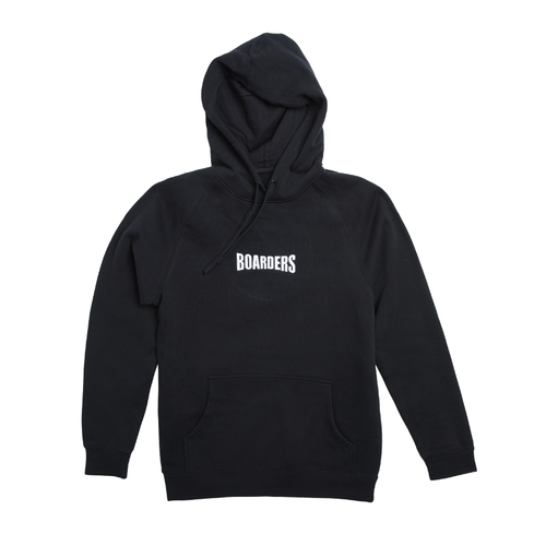 Boarders Embroidered Chest Print Black Mens Hoodie [Size: Medium]