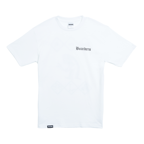 Boarders Snake Em All White Mens Regular Fit Tee [Size: Small]