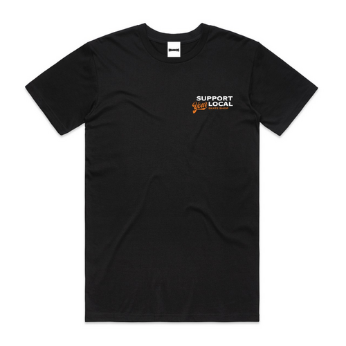 Boarders Support Your Local Black Mens Box Tee T-Shirt