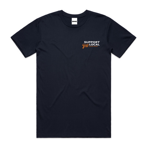 Boarders Support Your Local Dark Navy Mens Box Fit Tee