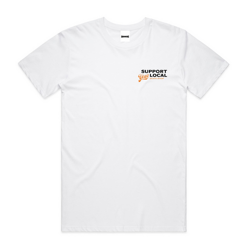 Boarders Support Your Local White Mens Box Fit Tee [Size: Small]