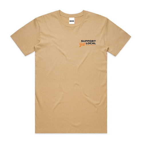 Boarders Support Your Local Tan Mens Regular Fit Tee [Size: Small]