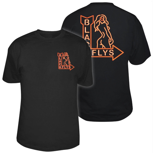 Black Flys Neon Girl Black T-Shirt [Size: Medium]