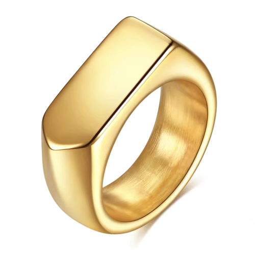 Boarders Odd Shaped Gold Platted Stainless Steel Ring