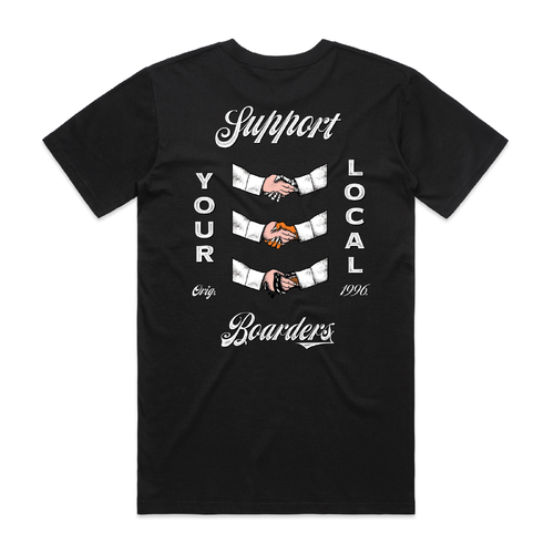 Boarders Support Your Local Youth Black T-Shirt