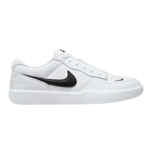 Nike SB Force 58 Premium Leather White Black Unisex Skateboard Shoes [Size: 9]