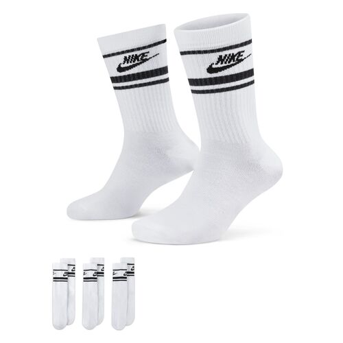 Nike Everyday Essential White Black Unisex Crew Socks 3 Pack [Size: Medium]