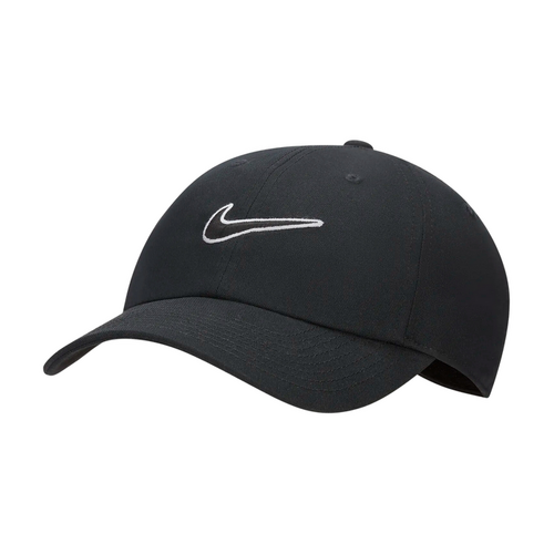 Nike Club Swoosh Black Strapback Cap [Size: Medium / Large]
