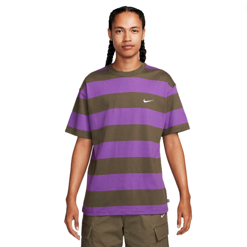 Nike SB Stripe Cargo Khaki Purple Unisex Skate T-Shirt [Size: Large]