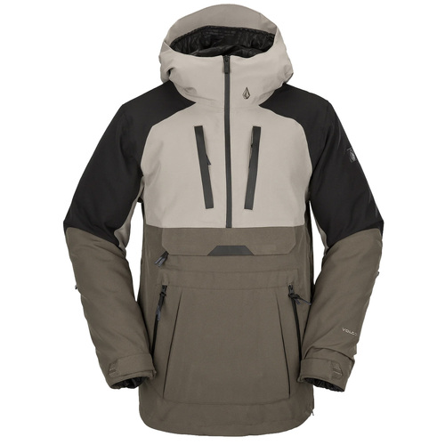 Volcom Brighton Pullover Dark Teak Mens 15K 2023 Snowboard Anorak Jacket [Size: Small]