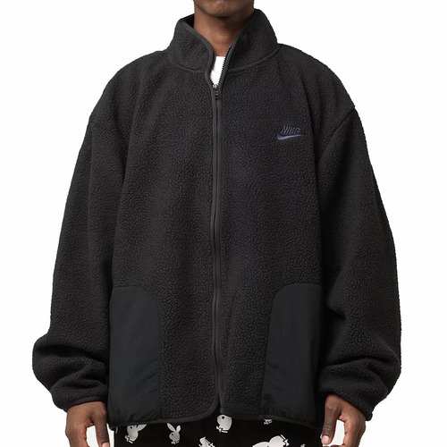 Nike Sherpa Fleece Black Winter Jacket [Size: Medium]