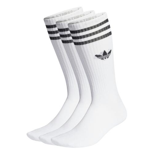 Adidas Solid White Crew Socks 3 Pack [Size: X-Small]