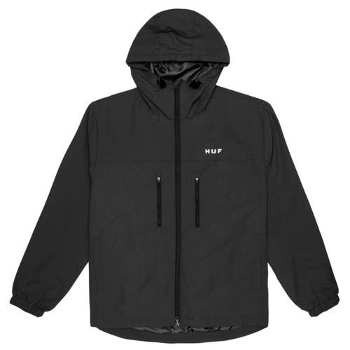 Huf Essentials Black Mens Standard Zip Shell Jacket [Size: Large]