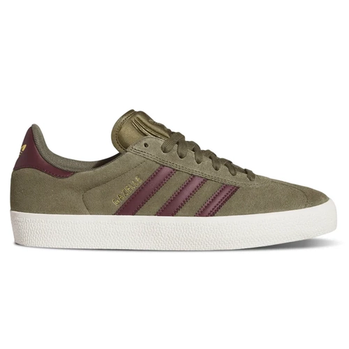 Adidas Gazelle ADV Olive Maroon White Mens Skate Shoes [Size: 9]