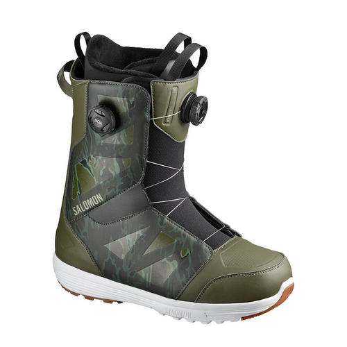 Salomon Launch Boa SJ Boa Camo Dark Olive Beluga Mens 2020 Snowboard Boots [Size: 10]
