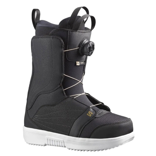 Salomon Pearl Boa Black White Gold Womens 2023 Snowboard Boots [Size: 4]