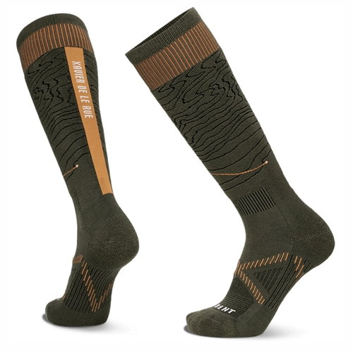 LéBent Xavier De Le Rue Dark Eucalypt Snowboard Ski Socks [Size: Medium]