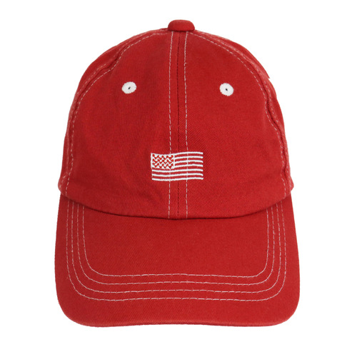 American Flag Embroided Logo Red Baseball Dad Cap Hat Used Vintage