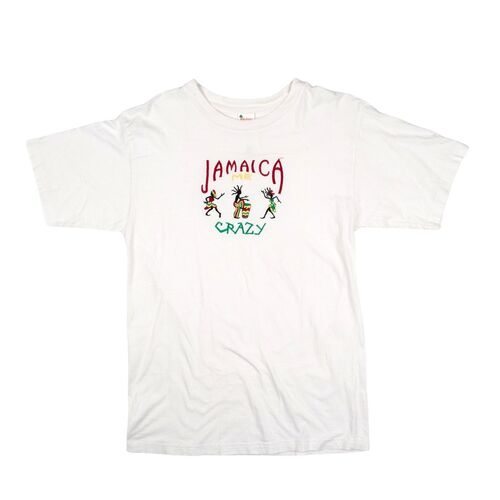 Jamaica me Crazy Embroidered T-shirt Vintage Used
