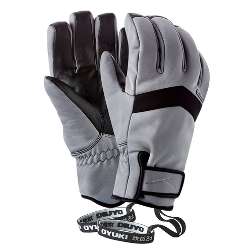 Oyuki Yoshi Grey Black Mens Snowboard Gloves [Size: Medium]