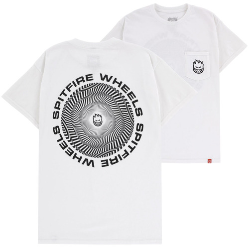 Spitfire Classic Vortex Pocket White Mens Short Sleeve Tee [Size: Medium]