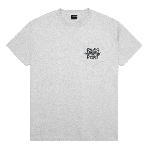 Passport Lasso Grey Heather Mens Pocket Short Sleeve Tee [Size: Large]