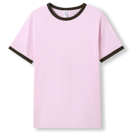Ramo Unisex Ringer T-Shirt Pink Brown