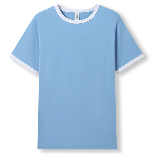 Ramo Unisex Ringer T-Shirt Sky Blue White