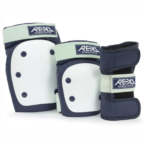 REKD Heavy Duty Triple Set Blue Mint Adults Knee Elbow Pads & Wrist Guards [Size: Small]