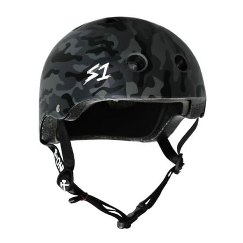 S1 Lifer Certified Matte Black Camo Skateboard Helmet [Size: Medium]