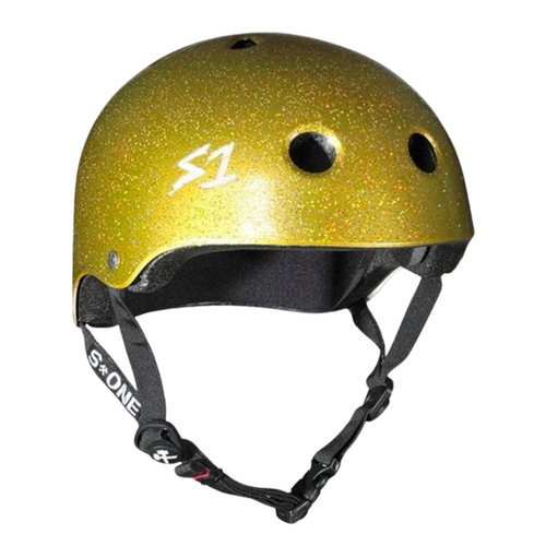 S1 Lifer Certified Gold Glitter Skateboard Helmet [Size: Medium]