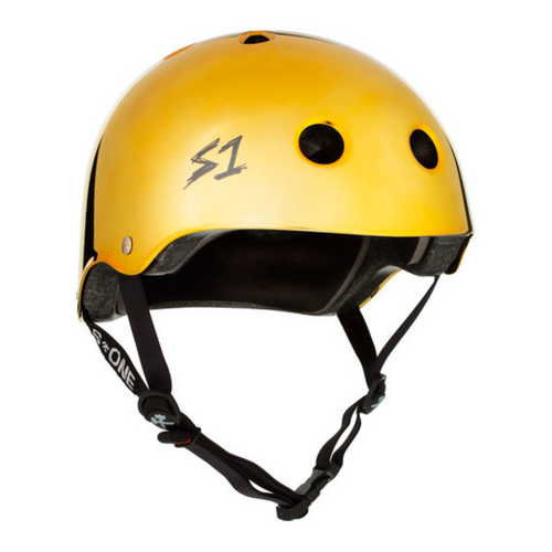 S1 Lifer Certified Gold Mirror Skateboard Helmet [Size: Medium]
