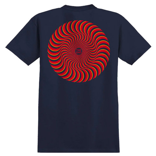 Spitfire Classic Swirl Overlay Navy Mens Short Sleeve Tee [Size: X-Small]