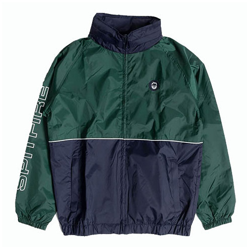 Spitfire Classic 87 Swirl Dark Green Blue Mens Hooded Spray Jacket [Size: Large]
