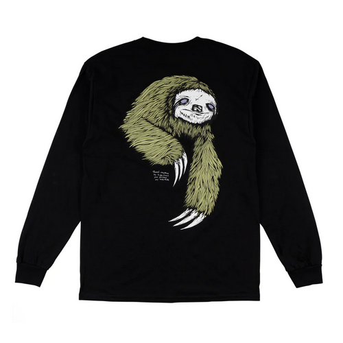Welcome Sloth Black Sage Mens Long Sleeve Tee [Size: Medium]