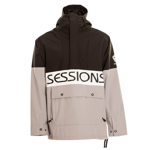 Sessions Chaos Pullover Anorak Black Mens 10K 2021 Snowboard Jacket [Size: Small]