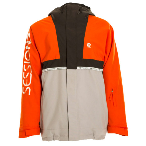 Sessions Scout Orange Grey Mens 10K 2021 Snowboard Jacket [Size: Medium]
